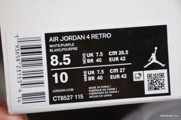 Metallic 4 Purple CT8527-115 Retro CT8527-115 Air Jordan 0402
